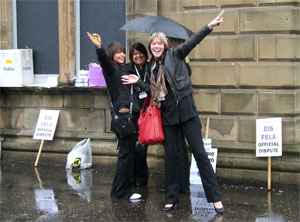 Members of the Hair & Beauty Faculty on the picket line