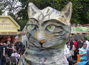 Head of the tabby cat paper sculpture