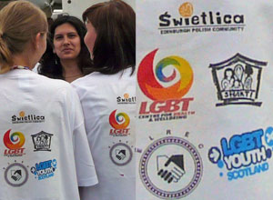 Logos on the tee shirt  - Swietlica, LGBT, Shakti