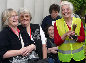 Mary Moriarty, stalls organiser with friends and the First Elizabeth Laidlaw Memorial Award