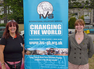 Two women at the International Voluntary Service stall