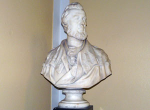 Bust of William Lindsay former Provost of Leith which stands in the foyer