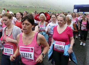Women in pink running