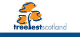 Treefest scotland logo: Tree with yellow leaves and blue stem
